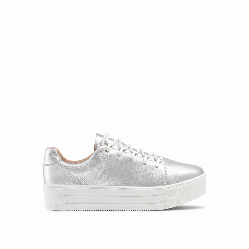 Russell And Bromley Barfly Platform Sneakers Dame Metallic | EQX5495YU