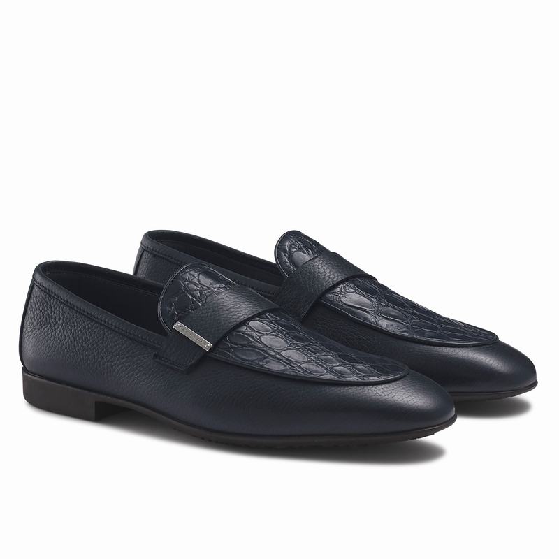 Russell And Bromley Bellagio Slip On Sko Herre Blå | HZC4568JC