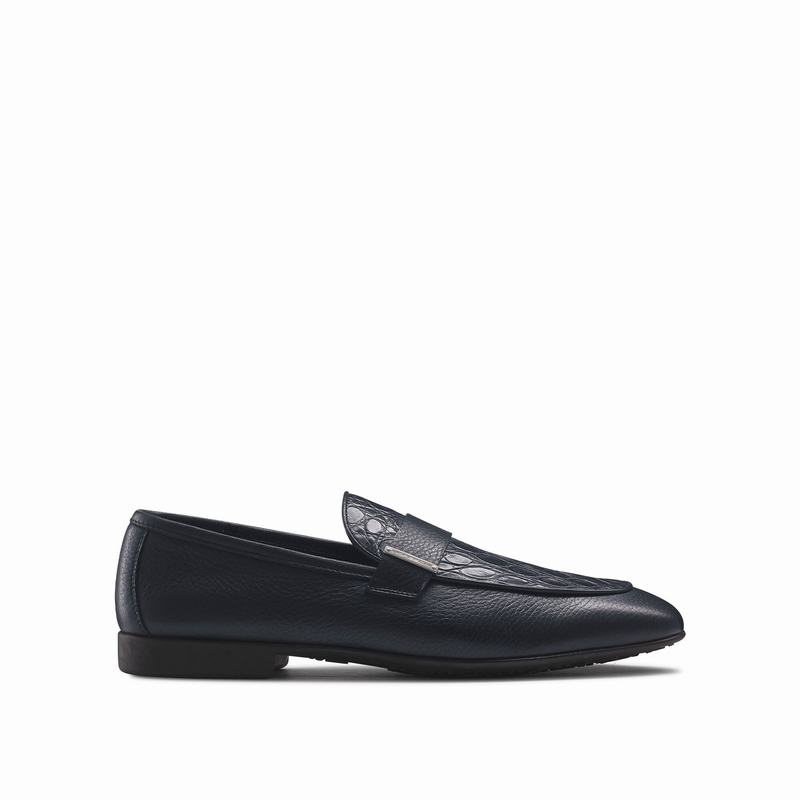 Russell And Bromley Bellagio Slip On Sko Herre Blå | HZC4568JC