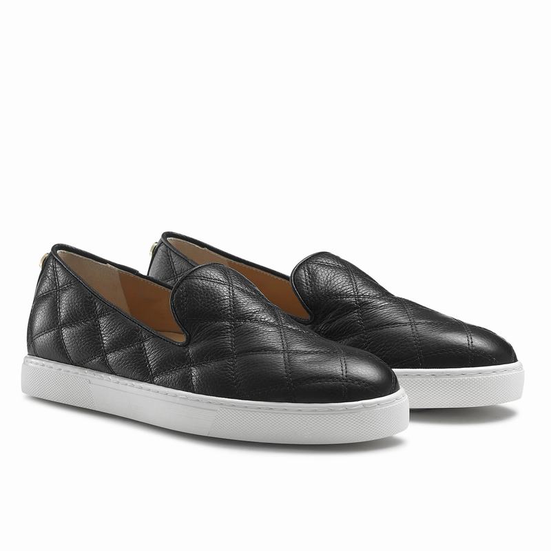 Russell And Bromley Casaquilt Slip On Sneakers Dame Sort | EGW8496JO