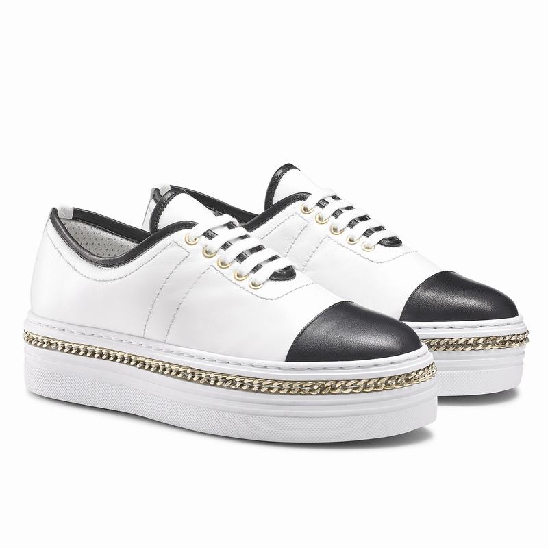 Russell And Bromley Chainline Platform Sneakers Dame Hvide | UNI1569KP