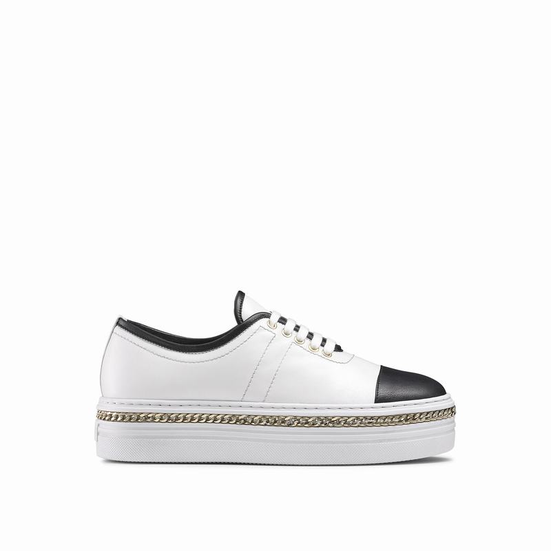 Russell And Bromley Chainline Platform Sneakers Dame Hvide | UNI1569KP