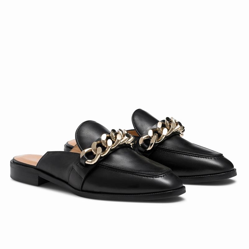 Russell And Bromley Chainmule Mokkasiner Dame Sort | SDG182ZR