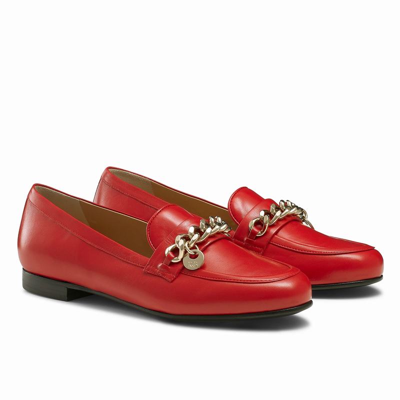 Russell And Bromley Chitchat Mokkasiner Dame Rød | NFQ1136DD