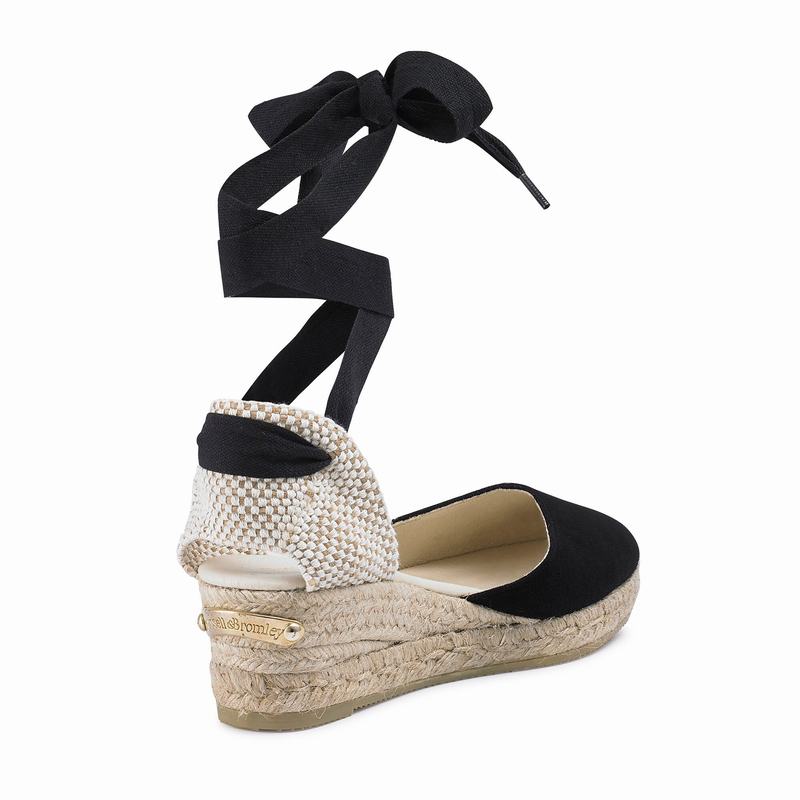 Russell And Bromley Cocowrap Espadrillos Dame Sort | WOK9466SV