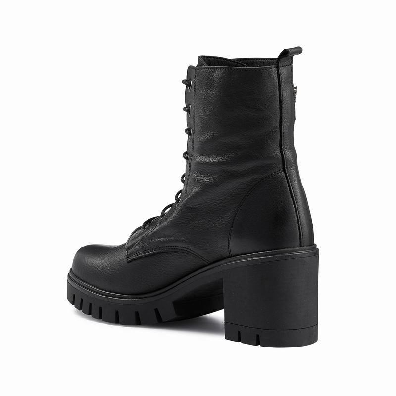 Russell And Bromley Combat Hi Ankelstøvler Dame Sort | XTW1710CP