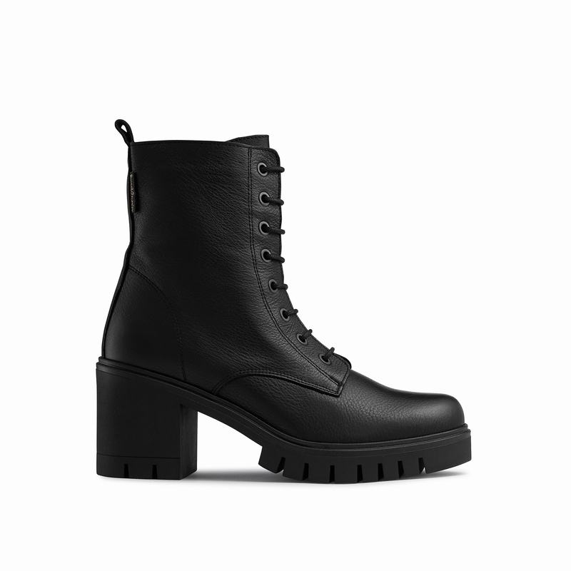 Russell And Bromley Combat Hi Ankelstøvler Dame Sort | XTW1710CP