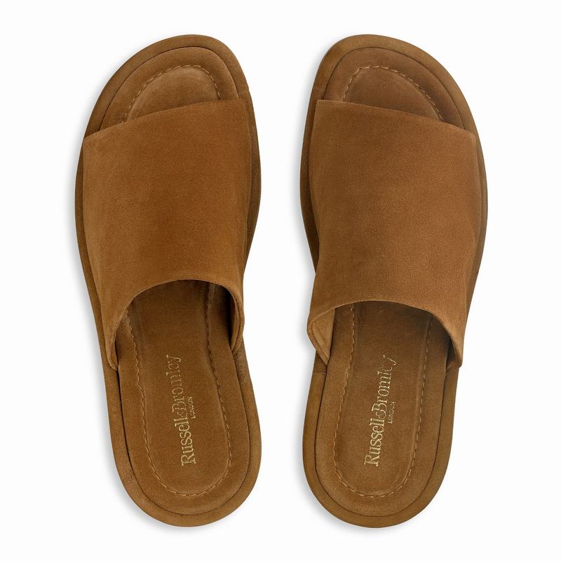 Russell And Bromley Flade Bed Badesandaler Herre Brune | TLQ4885FQ