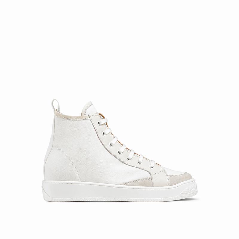 Russell And Bromley Homerun Høje Sneakers Dame Hvide | PLF8152LB