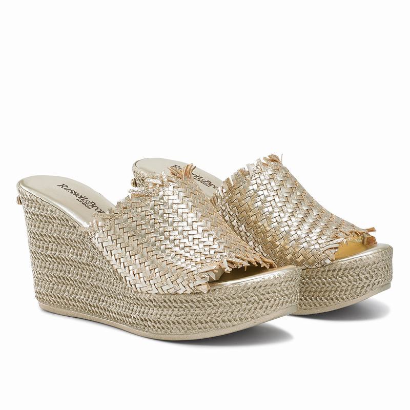 Russell And Bromley Libertine Kilehæl Sandaler Dame Metallic | LYD7497PW