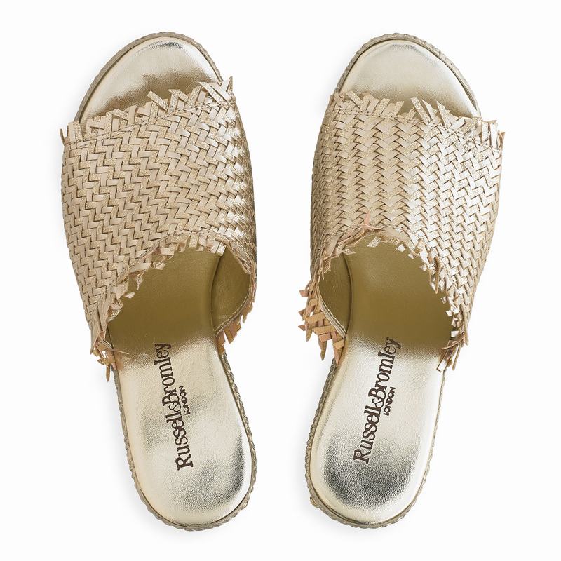 Russell And Bromley Libertine Kilehæl Sandaler Dame Metallic | LYD7497PW