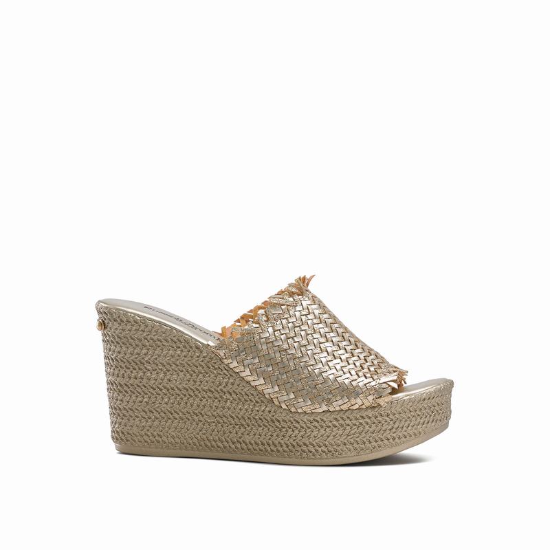 Russell And Bromley Libertine Kilehæl Sandaler Dame Metallic | LYD7497PW