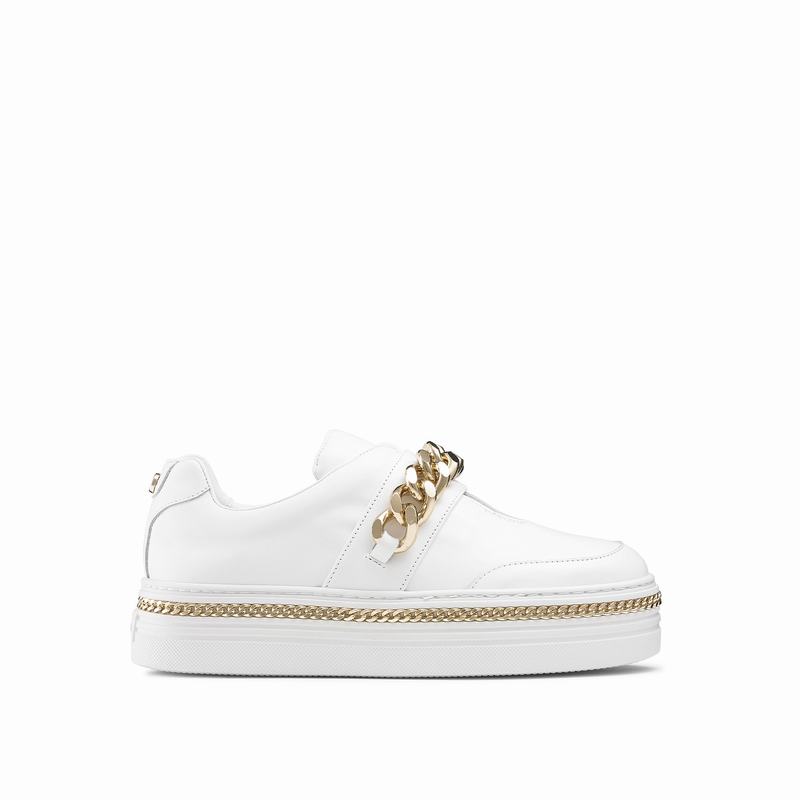 Russell And Bromley Lockchain Platform Sneakers Dame Hvide | HVN6239FC