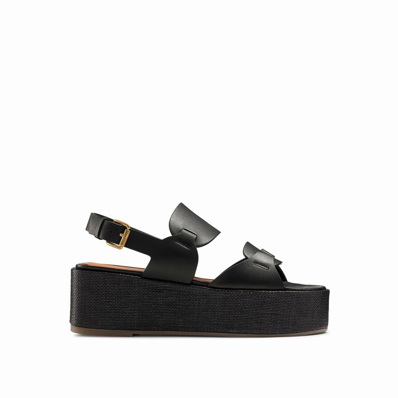 Russell And Bromley Palm Kilehæl Sandaler Dame Sort | HXW3850NS