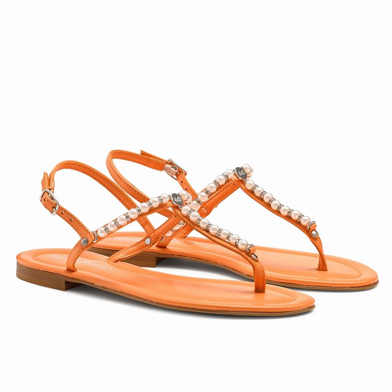 Russell And Bromley Pearly Sandaler Dame Orange | LUI9798YL