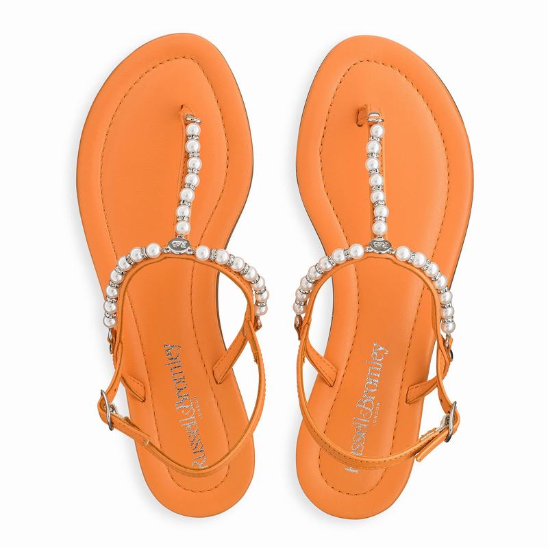 Russell And Bromley Pearly Sandaler Dame Orange | LUI9798YL