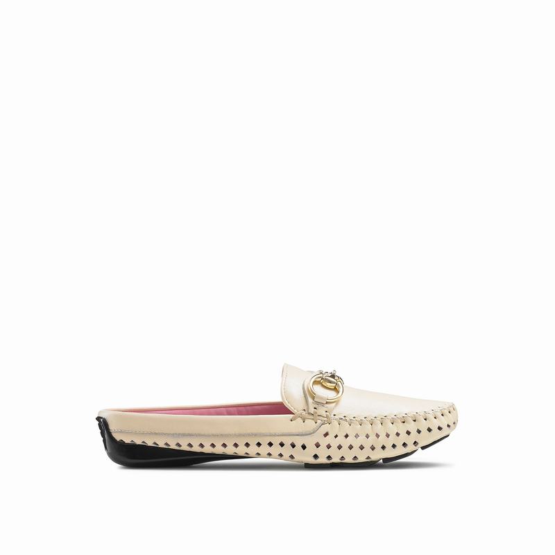 Russell And Bromley Perlamule Mokkasiner Dame Hvide Hvide | EZP9878MK