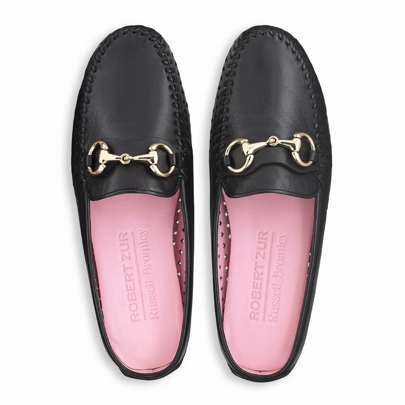 Russell And Bromley Perlamule Mokkasiner Dame Sort | IDN4919FK