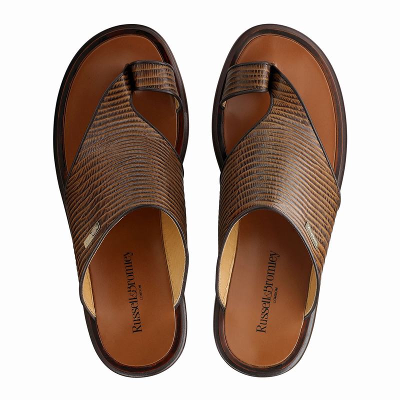 Russell And Bromley Perugia Sandaler Herre Brune | YWD1417IK