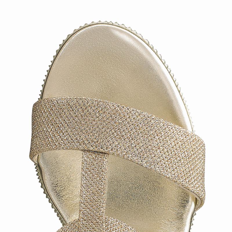 Russell And Bromley Pukka Mid Kilehæl Sandaler Dame Metallic | XUF6782JQ