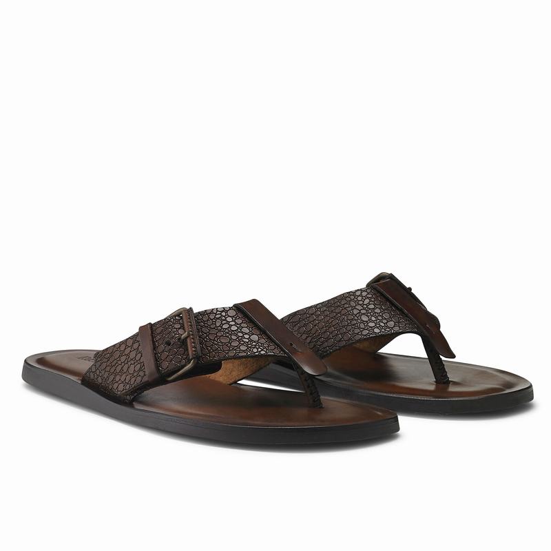 Russell And Bromley Přezkou Up Sandaler Herre Brune | AFK7148VA