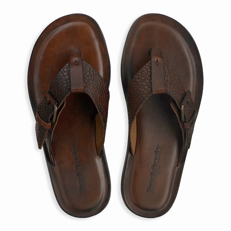 Russell And Bromley Přezkou Up Sandaler Herre Brune | AFK7148VA