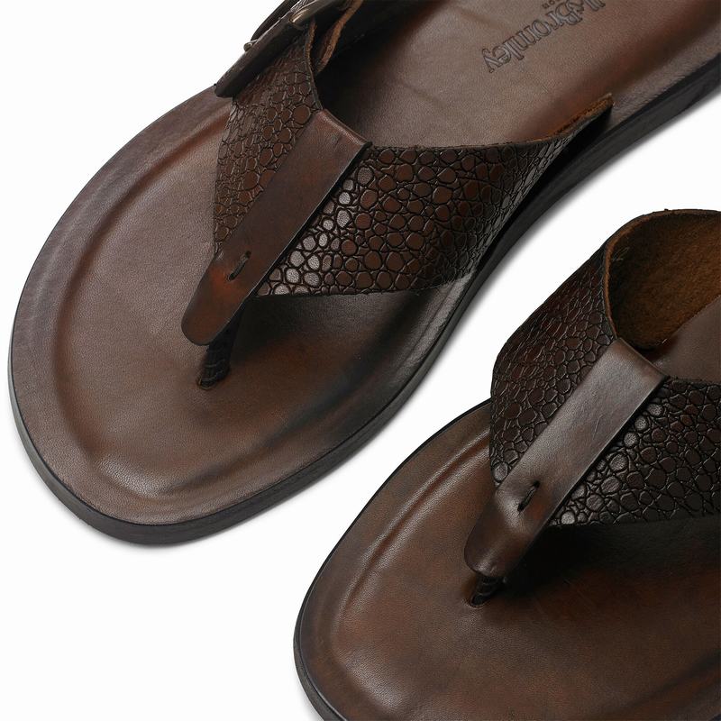 Russell And Bromley Přezkou Up Sandaler Herre Brune | AFK7148VA