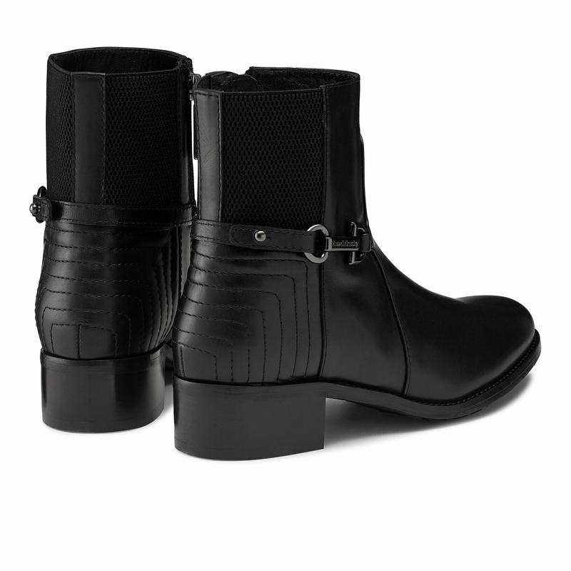 Russell And Bromley Rein Fall Ankelstøvler Dame Sort | PVH736ML