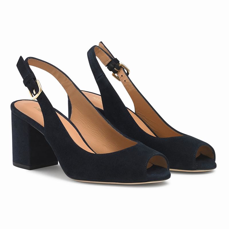 Russell And Bromley Sandown Kilehæl Sandaler Dame Blå | SKN8567XU