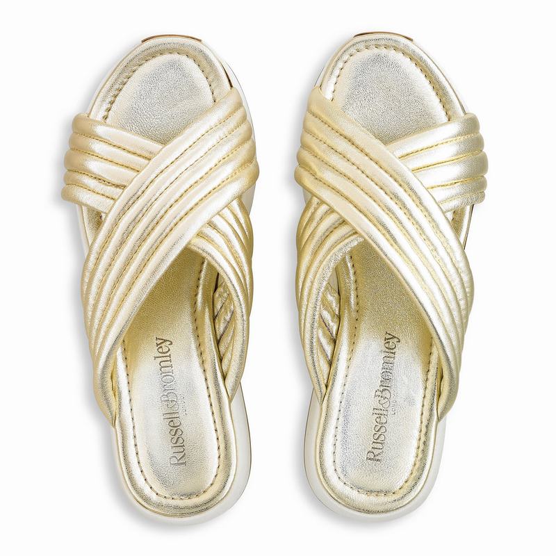 Russell And Bromley Site See Kilehæl Sandaler Dame Metallic | HCG9366KI