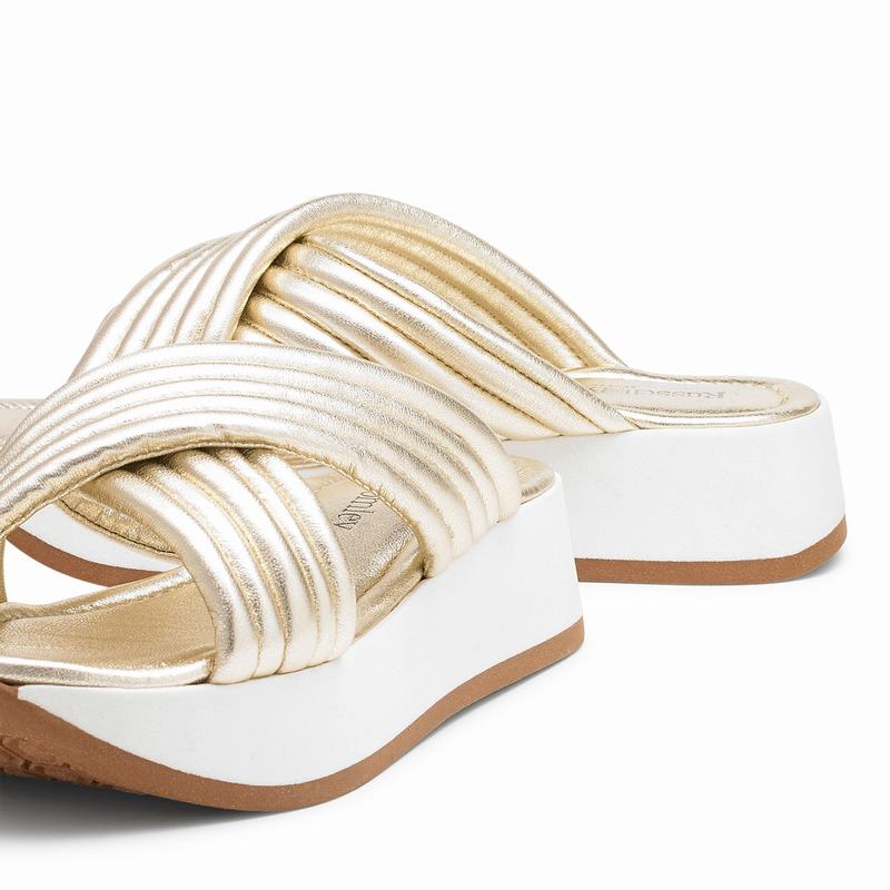 Russell And Bromley Site See Kilehæl Sandaler Dame Metallic | HCG9366KI