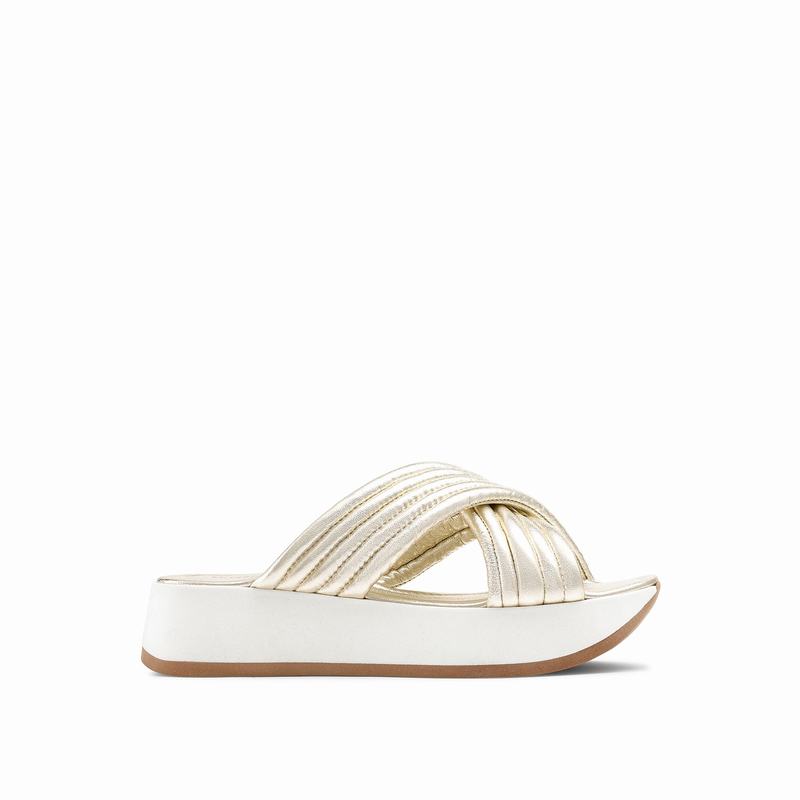 Russell And Bromley Site See Kilehæl Sandaler Dame Metallic | HCG9366KI