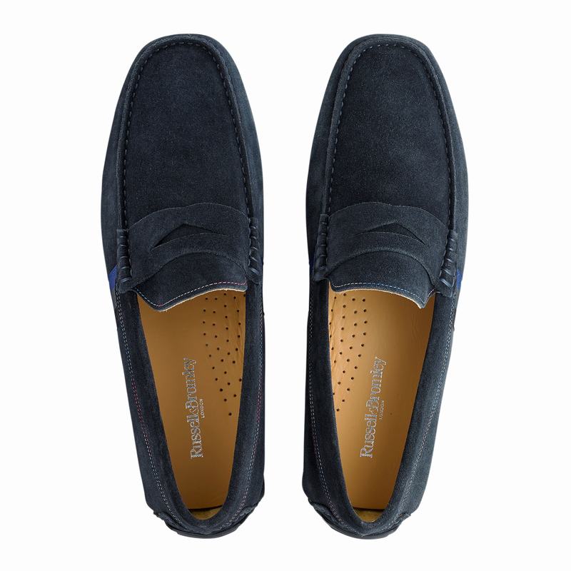 Russell And Bromley Soft Wear Mokkasiner Herre Blå | ICR44UM