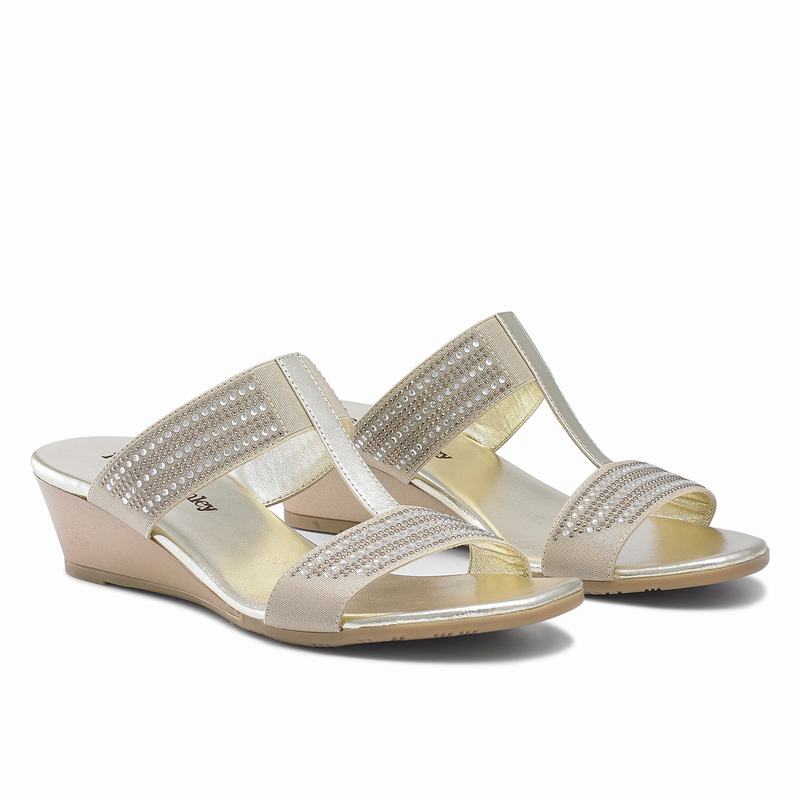 Russell And Bromley Stella Kilehæl Sandaler Dame Metallic | STG10050ON