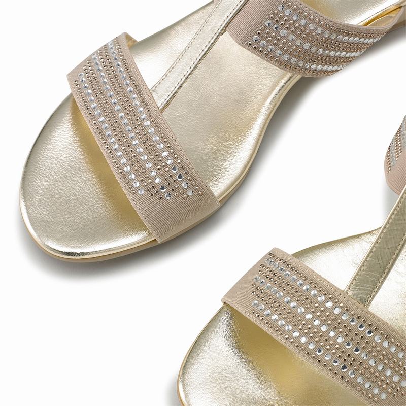 Russell And Bromley Stella Kilehæl Sandaler Dame Metallic | STG10050ON