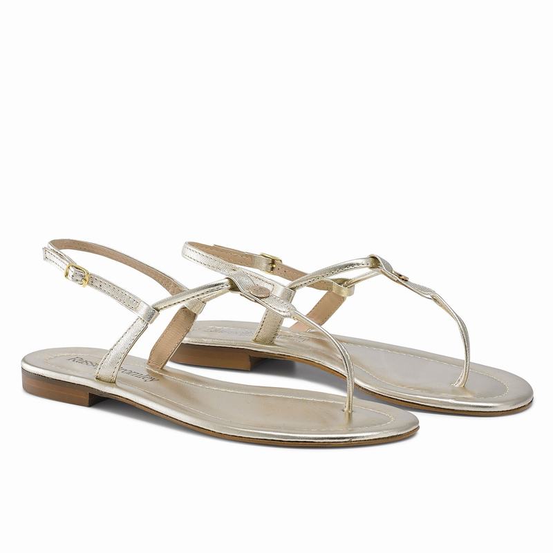 Russell And Bromley Thongbird Sandaler Dame Metallic | UYW698WU