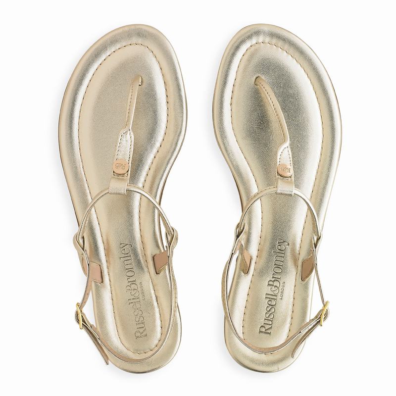 Russell And Bromley Thongbird Sandaler Dame Metallic | UYW698WU