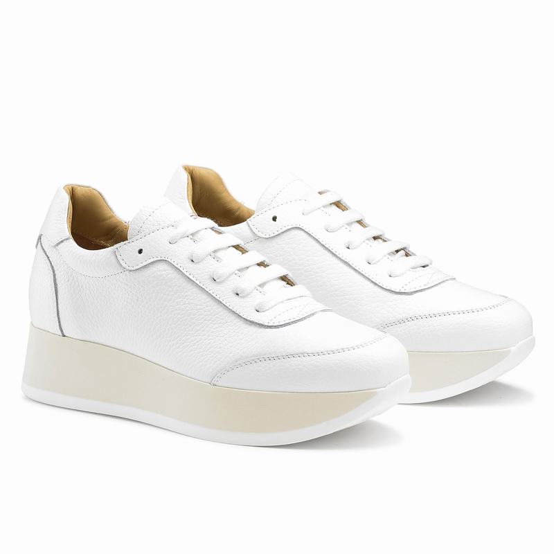 Russell And Bromley Throwback Platform Sneakers Dame Hvide | ICQ435CX