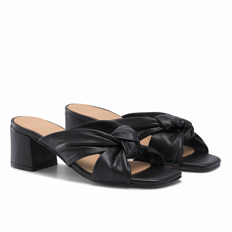 Russell And Bromley Top Knot Kilehæl Sandaler Dame Sort | XNY4754NG