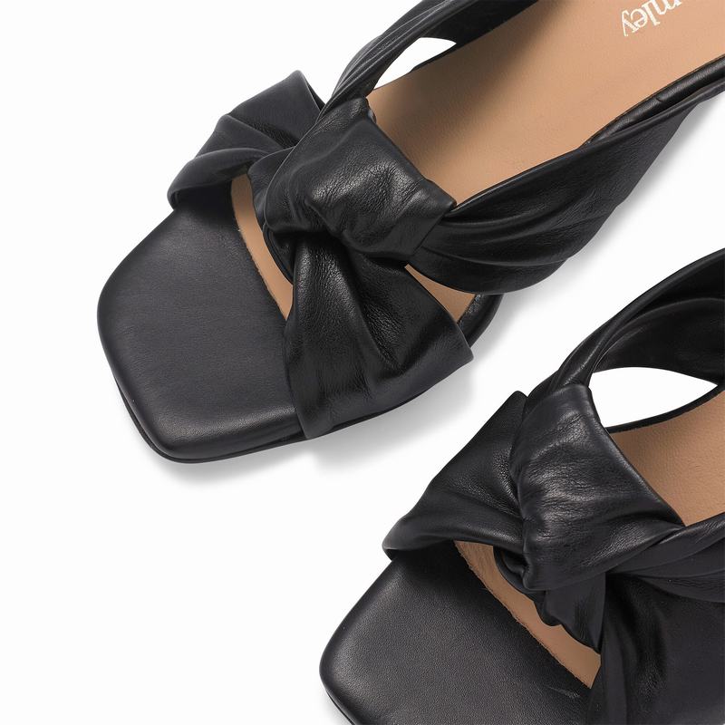 Russell And Bromley Top Knot Kilehæl Sandaler Dame Sort | XNY4754NG