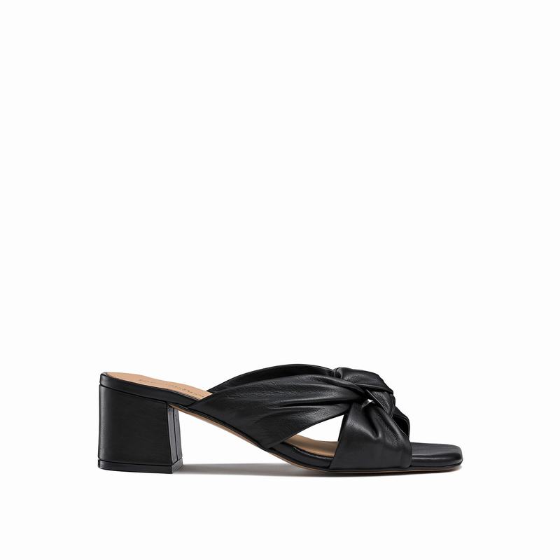 Russell And Bromley Top Knot Kilehæl Sandaler Dame Sort | XNY4754NG