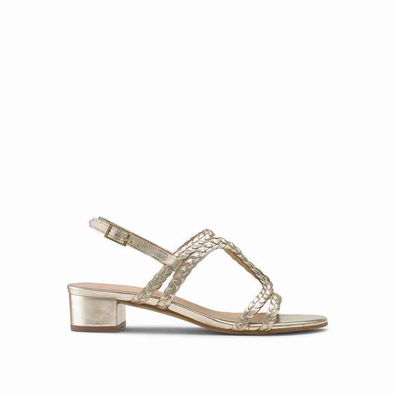 Russell And Bromley Twister Kilehæl Sandaler Dame Metallic | XMG3418YF