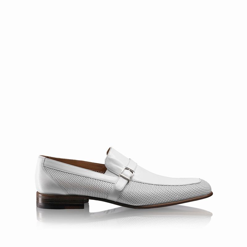 Russell And Bromley Charisma Mokkasiner Herre Hvide | UQW2567DK