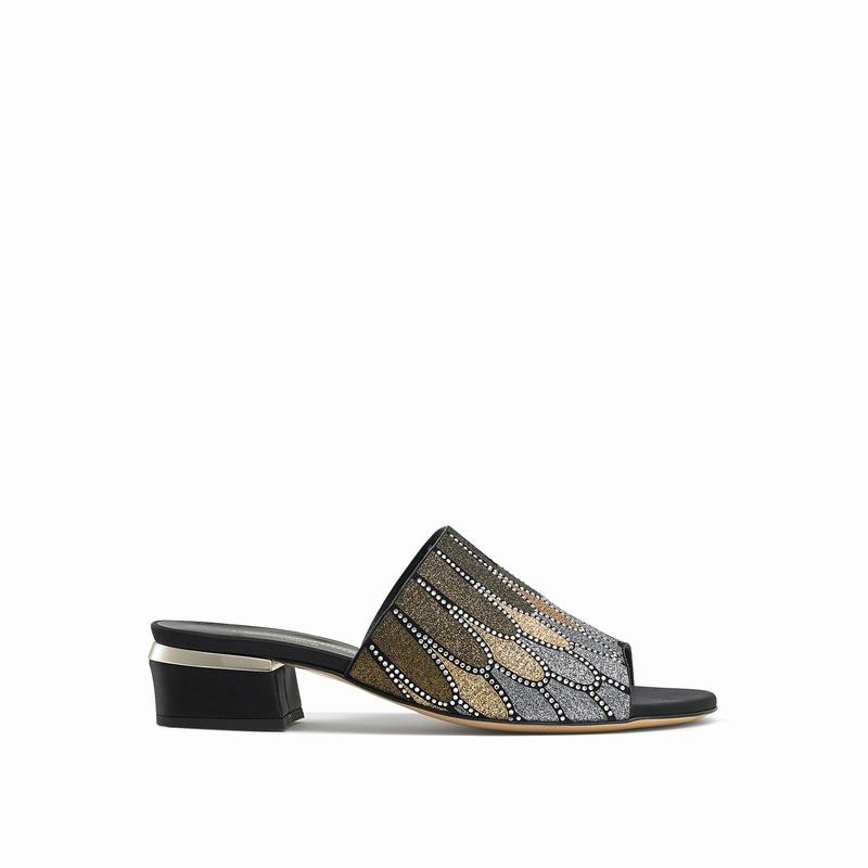 Russell And Bromley Feathers Mules Dame Metallic | JTU3496FY