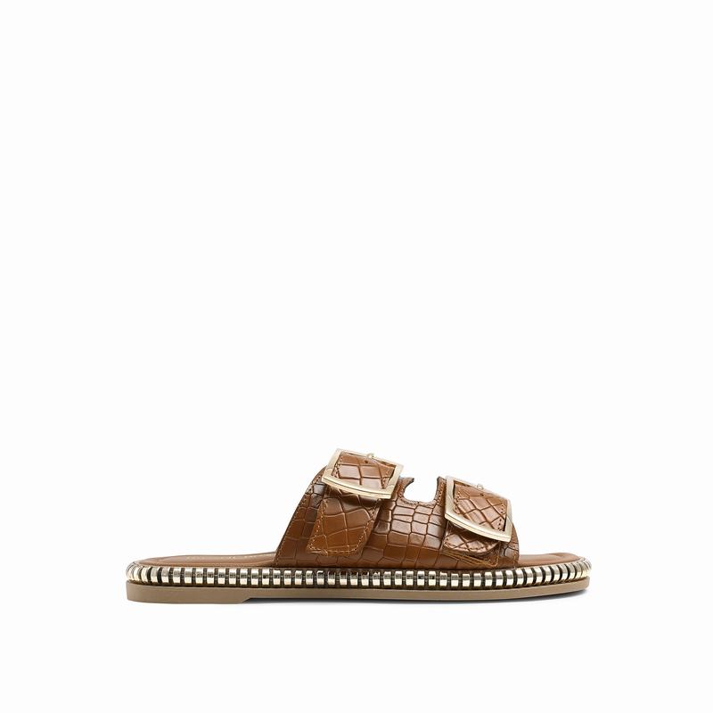 Russell And Bromley Gold Mine Sandaler Dame Brune | UGD1055GP