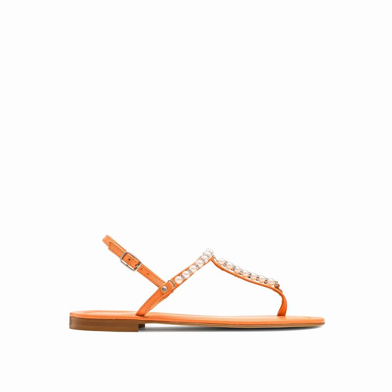 Russell And Bromley Pearly Sandaler Dame Orange | LUI9798YL