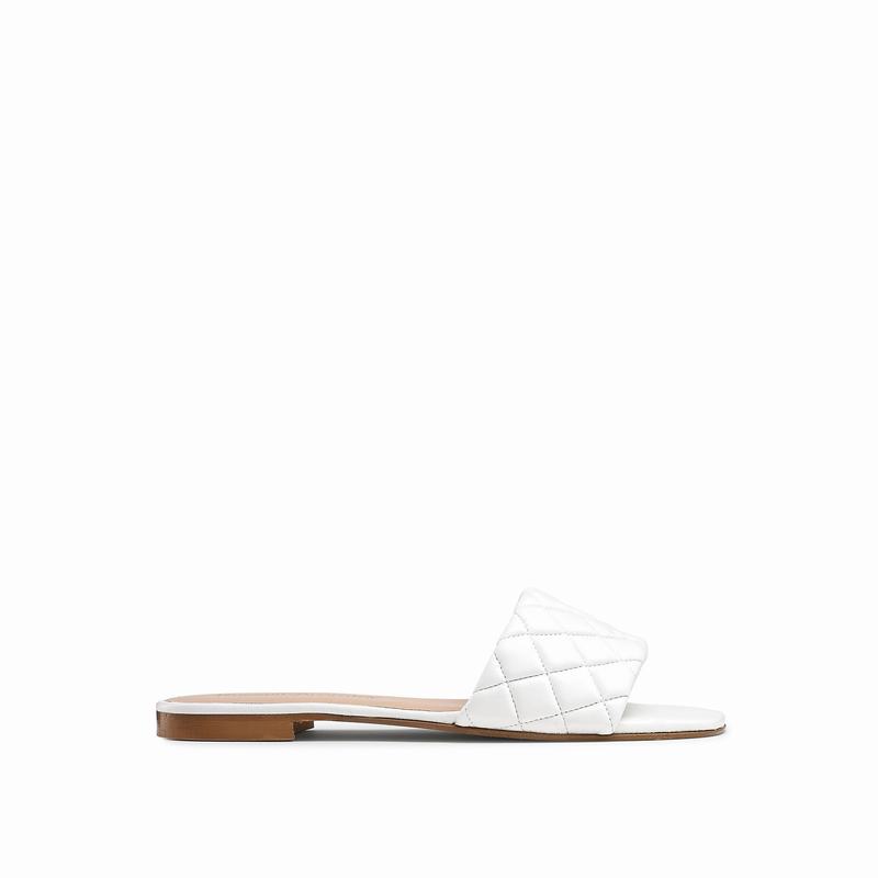 Russell And Bromley Quiltmule Mules Dame Hvide | UMU9542CH