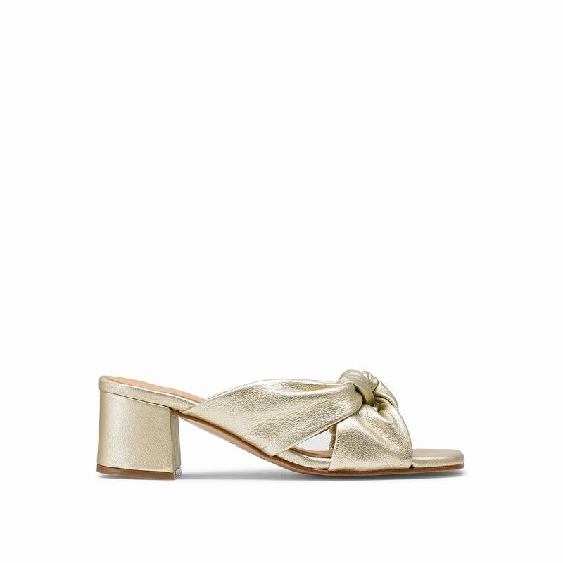 Russell And Bromley Top Knot Kilehæl Sandaler Dame Metallic | ERB3160YP